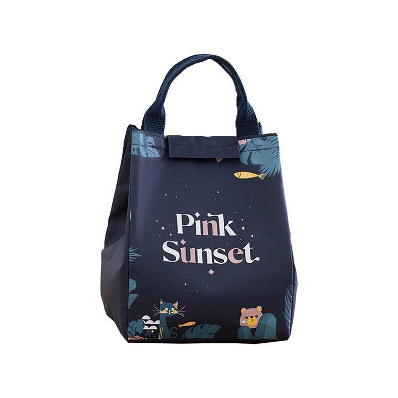 Portable Insulated Thermal Lunch Box Carry Tote Picnic Case Storage Bag 18x24x15cm - E04 (18x24x15cm) V528-PATTERN-E0472155