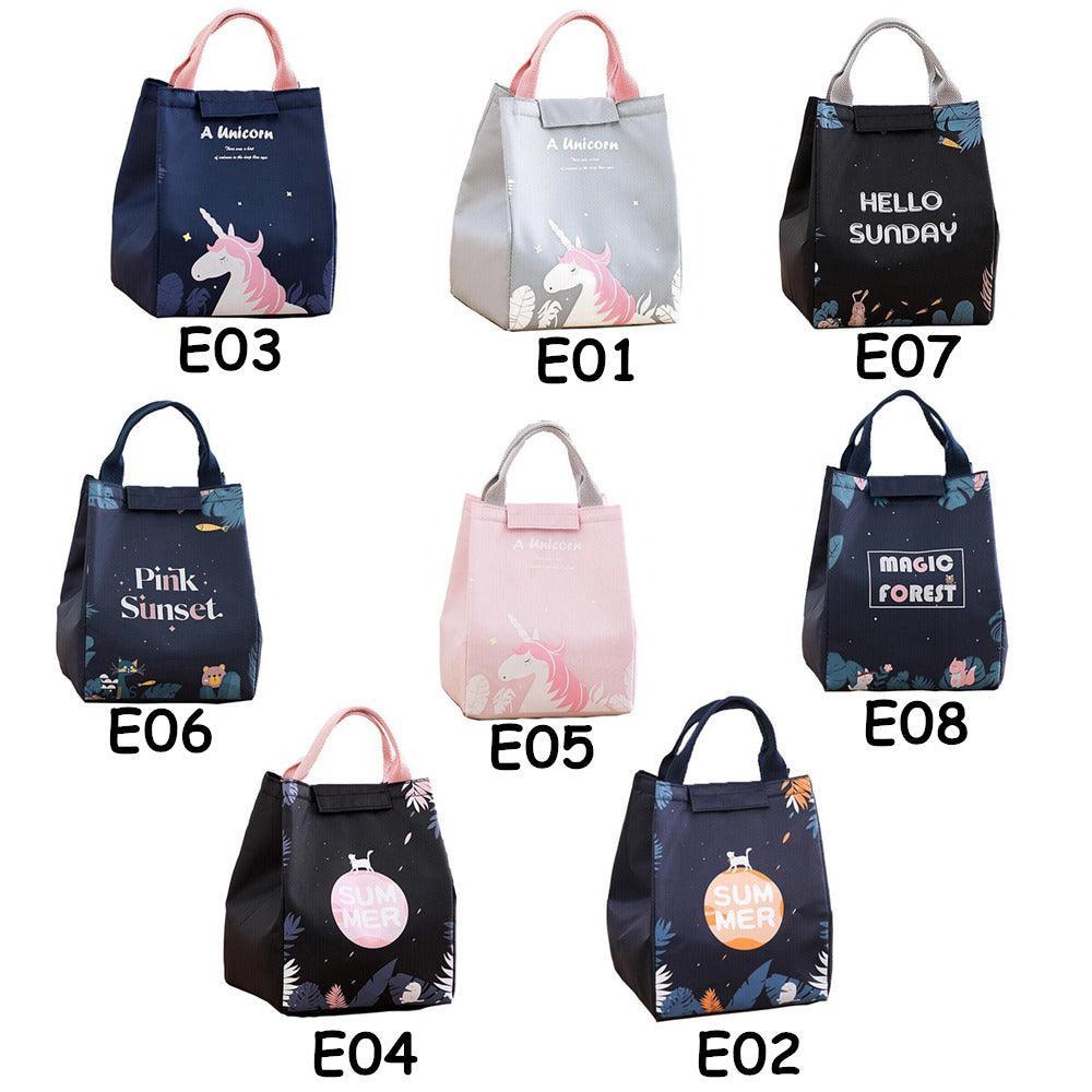 Portable Insulated Thermal Lunch Box Carry Tote Picnic Case Storage Bag 18x24x15cm - E08 (18x24x15cm) V528-PATTERN-E0822184