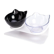 Double Cat Dog Bowl Elevated Pet Feeder Stand Raised Food Water Feeding Dish - Black+Black V528-PBL2COLOUR-BLACKBLACK90449