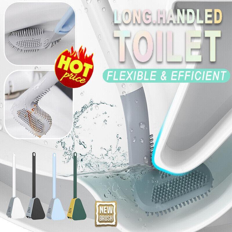 Golf Toilet Brush Long-Handled Toilet Brush Wall-Mounted Silicone Toilet Brush - Black V528-PBLCOLOUR-BLACK49007