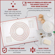 Non-Stick Silicone Baking Mat Rolling Cake Dough Scale Pastry Clay Fondant Sheet - Red 80*60cm V528-PCOLOUR-RED80-60CM86972