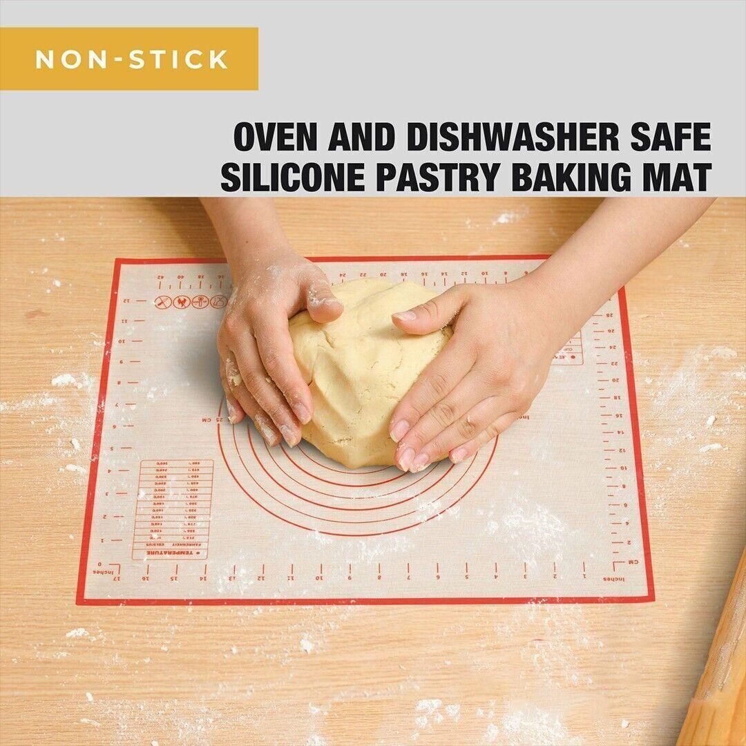 Non-Stick Silicone Baking Mat Rolling Cake Dough Scale Pastry Clay Fondant Sheet - Red 80*60cm V528-PCOLOUR-RED80-60CM86972