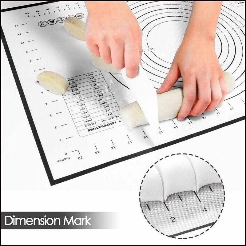 Non-Stick Silicone Baking Mat Rolling Cake Dough Scale Pastry Clay Fondant Sheet - Red 80*60cm V528-PCOLOUR-RED80-60CM86972