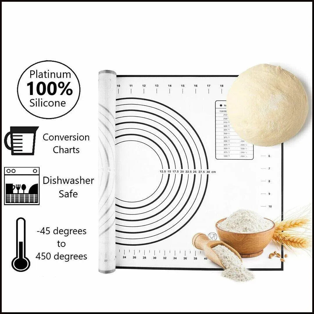 Non-Stick Silicone Baking Mat Rolling Cake Dough Scale Pastry Clay Fondant Sheet - Red 80*60cm V528-PCOLOUR-RED80-60CM86972