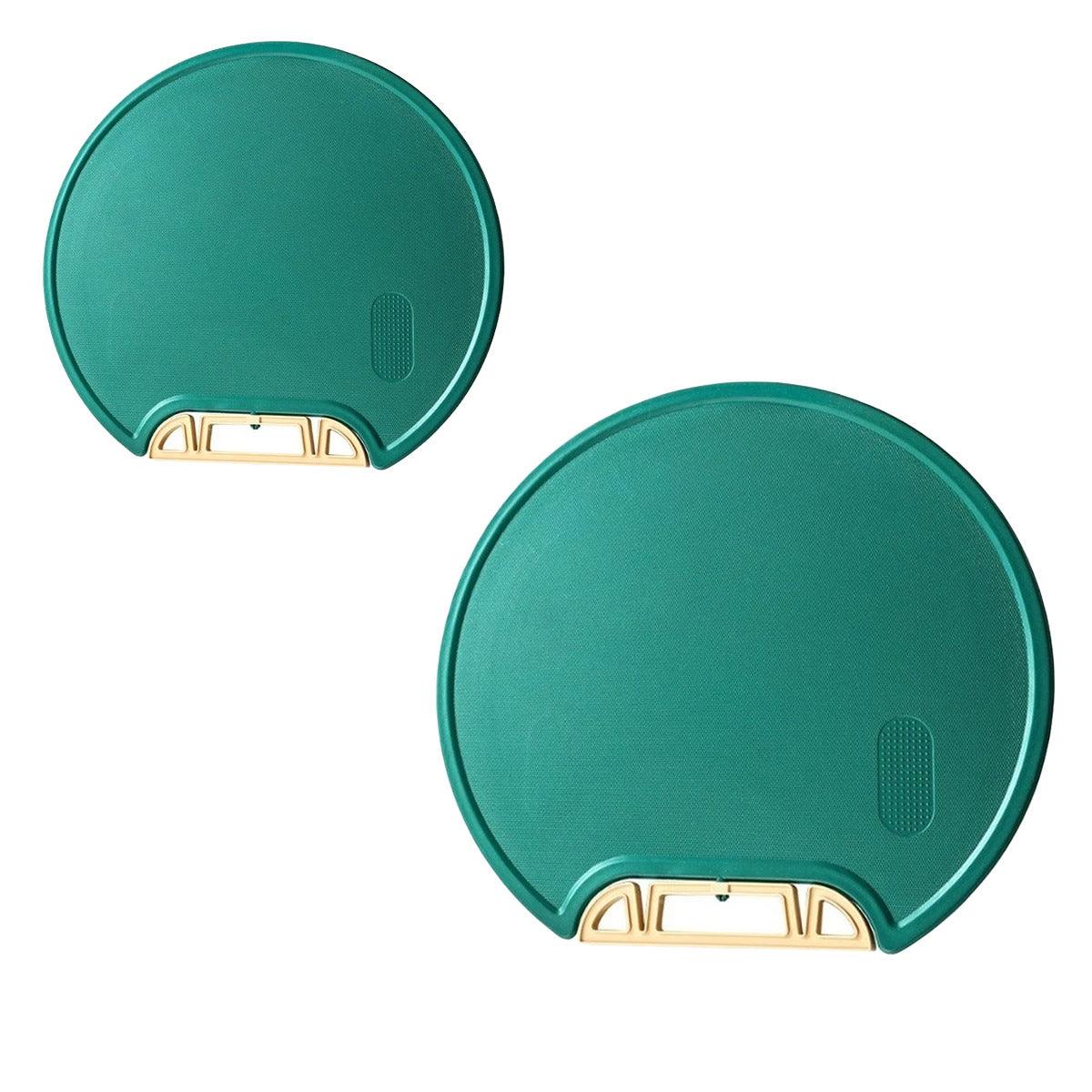 Round Green Plastic Kitchen Chopping Board Household Food Cutting Board Tool - 35cm V528-PE-GREEN-35CM-677351
