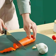 Round Green Plastic Kitchen Chopping Board Household Food Cutting Board Tool - 35cm V528-PE-GREEN-35CM-677351