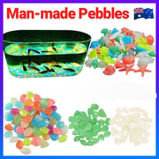 Pebbles Stone Glow in the Dark Rock Fish Tank Stones Garden Road - Green V528-PEBBLES-GREEN-100PCS-238575