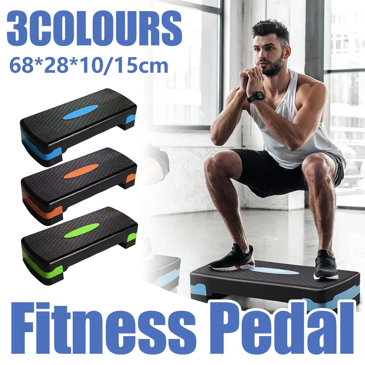 Adjustable Aerobic Step Platform Plastic Fitness Stepper for Workout Training - Green V528-PEDAL-GREEN-343875