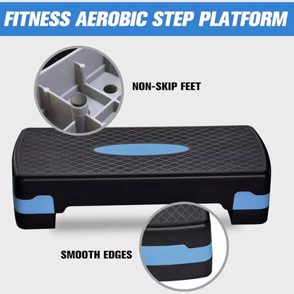 Adjustable Aerobic Step Platform Plastic Fitness Stepper for Workout Training - Green V528-PEDAL-GREEN-343875