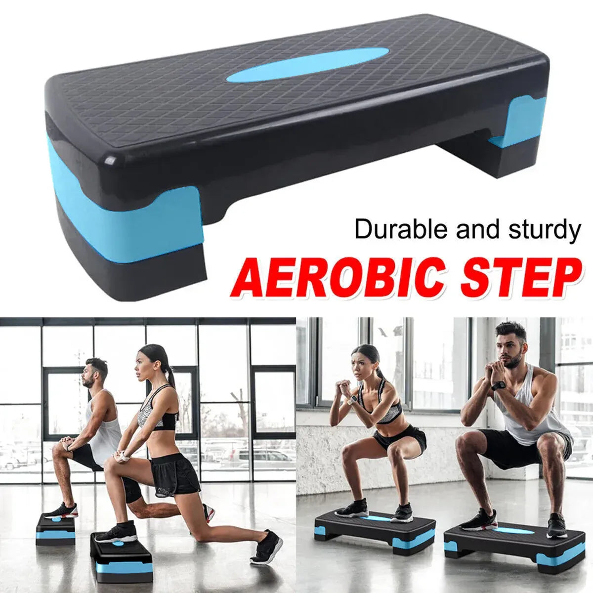 Adjustable Aerobic Step Platform Plastic Fitness Stepper for Workout Training - Green V528-PEDAL-GREEN-343875