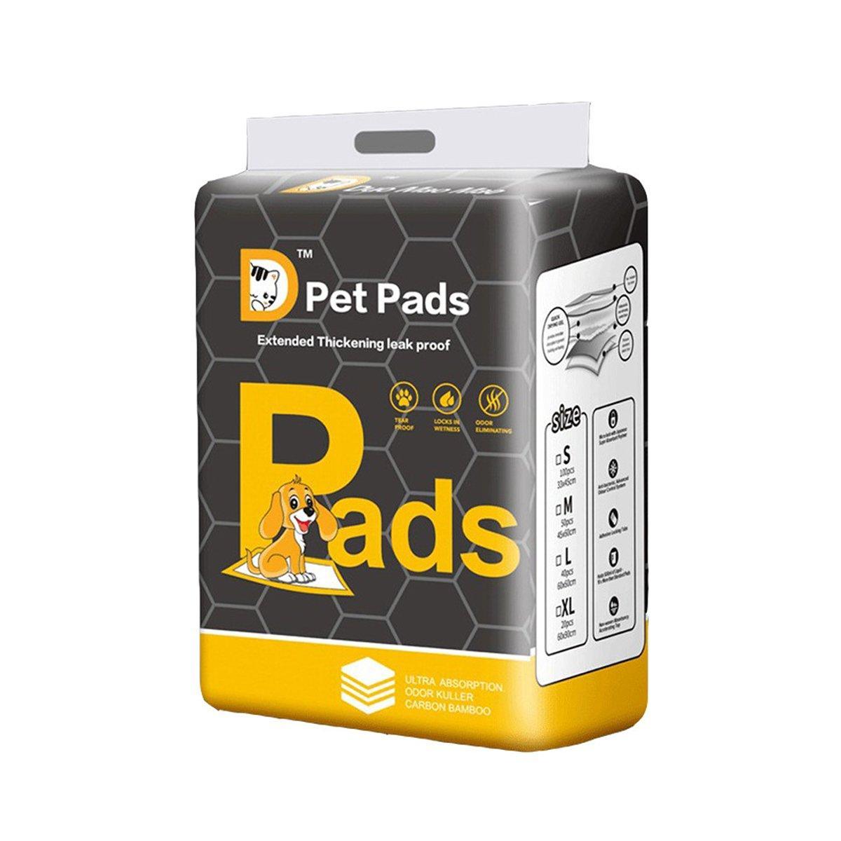 Bamboo Charcoal Deodorant Pet Pads Wholesale for Dogs Cats Fragrant - L-40PCS 60*60cm V528-PEE-PAD-BLACK-L-798835