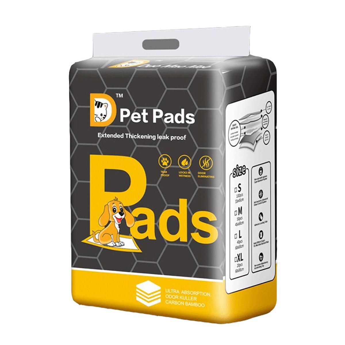 Bamboo Charcoal Deodorant Pet Pads Wholesale for Dogs Cats Fragrant - L-40PCS 60*60cm V528-PEE-PAD-BLACK-L-798835