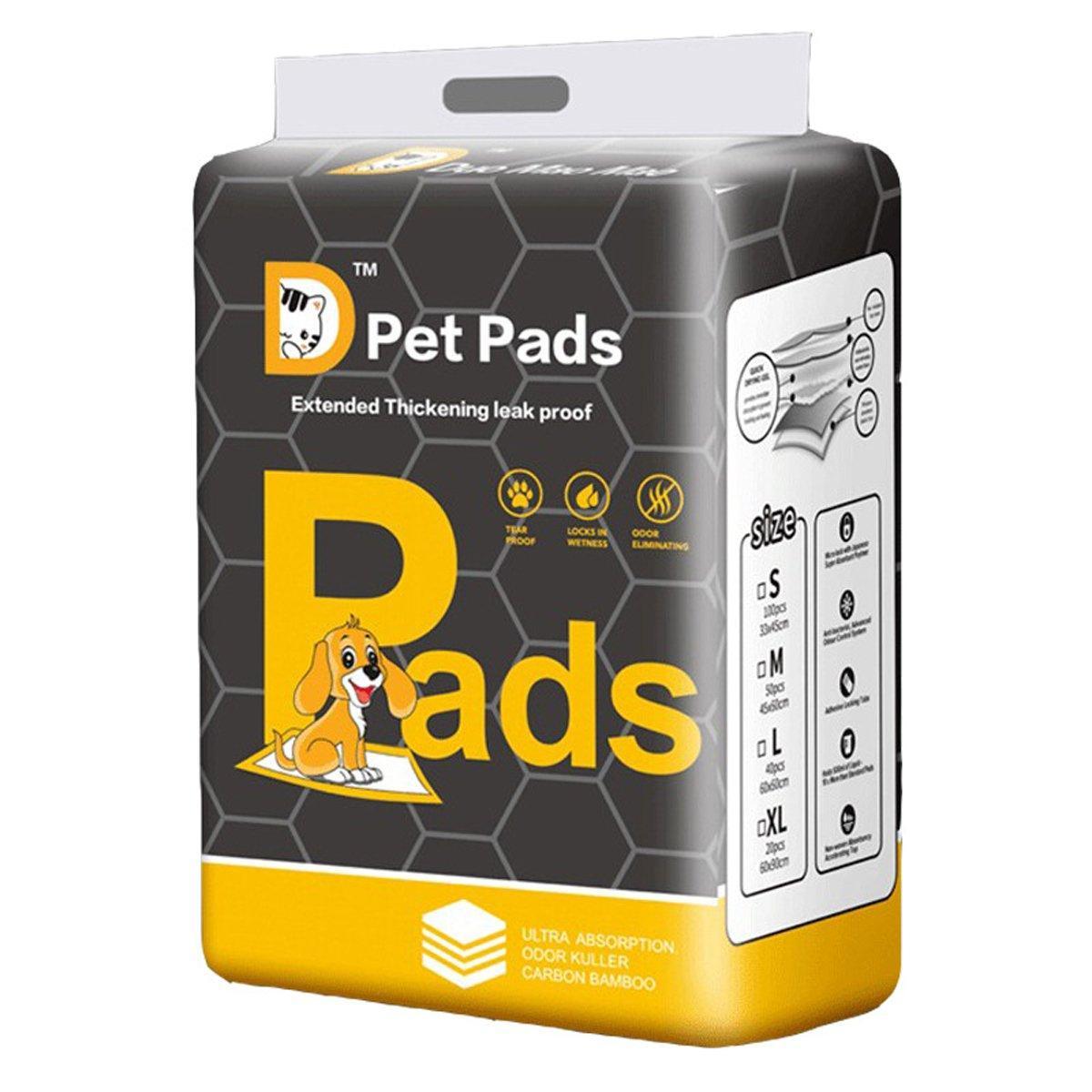 Bamboo Charcoal Deodorant Pet Pads Wholesale for Dogs Cats Fragrant - M-50PCS 45*60cm V528-PEE-PAD-BLACK-M-732053