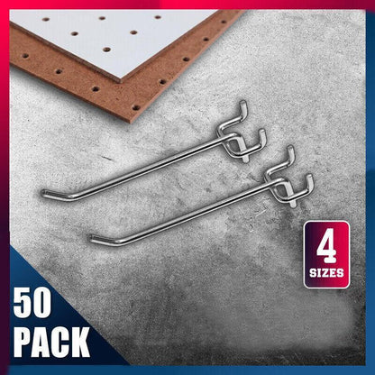 50X Pegboard Hooks Metal Panel Valcano Peg Board Hook Steel 50 100 150 200 Mm - 15CM V528-PEGBOARDHOOKS-15CM-50PCS-777023