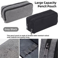 Large Capacity Pencil Case Double Layer for Primary School Students Creative Bag - Grey V528-PEN-BAG-GREY-967480