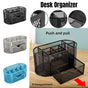 Creative Metal Desktop Pen Holder Multi-function Storage Box Organizer Rack - Black V528-PEN-BLACK-219122