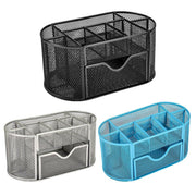 Creative Metal Desktop Pen Holder Multi-function Storage Box Organizer Rack - Black V528-PEN-BLACK-219122