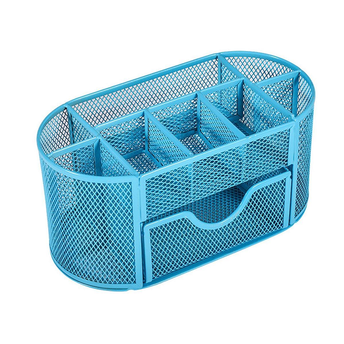 Creative Metal Desktop Pen Holder Multi-function Storage Box Organizer Rack - Black V528-PEN-BLACK-219122