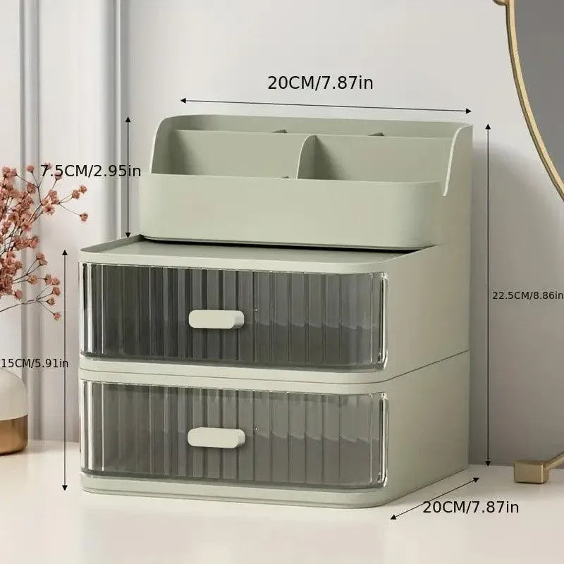 Drawer Storage Box Stationery Cosmetic Organizer Multi Purpose Desktop Holder - Green V528-PEN-HOLDER-GREEN-165417
