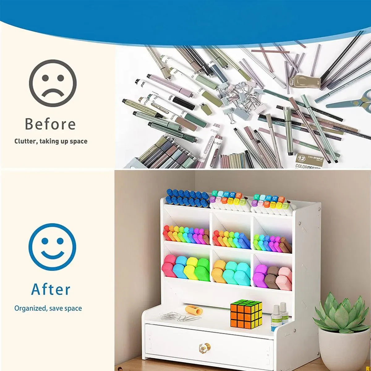 Office Desk Organizer Storage Drawer Pen Pencil Holder DIY Case Storage Rack V528-PEN-HOLDER-STORAGE-787354