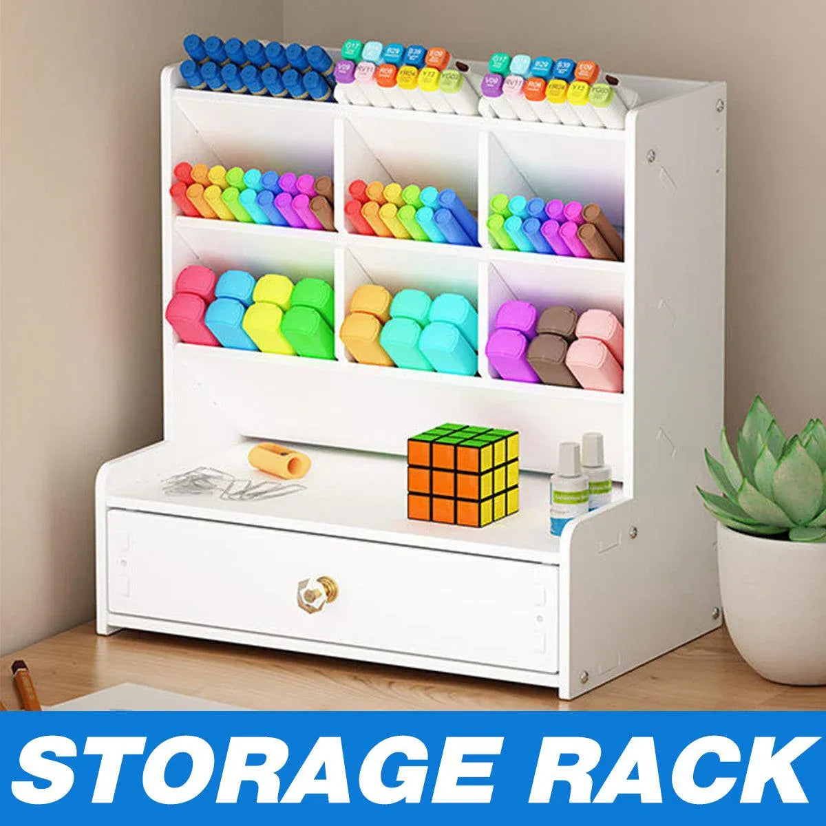Office Desk Organizer Storage Drawer Pen Pencil Holder DIY Case Storage Rack V528-PEN-HOLDER-STORAGE-787354
