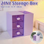 2IN1 Pumping Pen Container Storage Box Cosmetic Drawer Office Organizer Box V528-PEN-HOLDER-STORAGE-PURPLE-440363