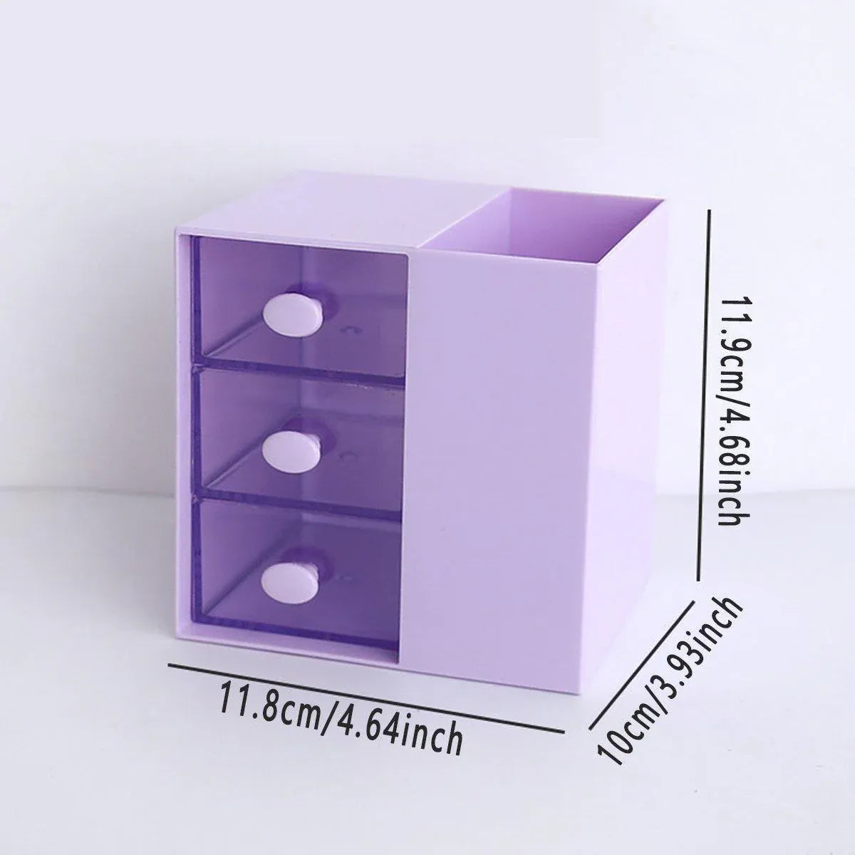 2IN1 Pumping Pen Container Storage Box Cosmetic Drawer Office Organizer Box V528-PEN-HOLDER-STORAGE-PURPLE-440363