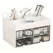 Large Capacity Pen Storage Box Desktop Organizer Multi-functional Stationery Box V528-PEN-HOLDER-WHITE-436180