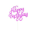 Happy Birthday Cake Topper Colour Printed Acrylic Party Decorations - Rose Red-Happy Birthday V528-PEN-IN-ROSE-RED-354821