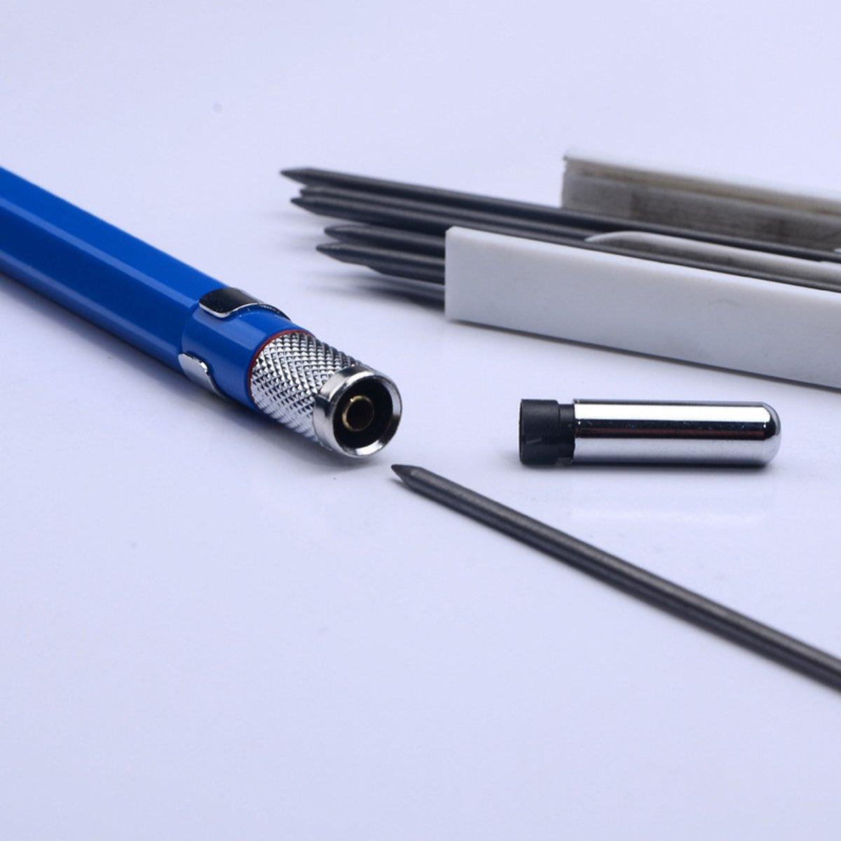 2mm HB Lead Holder Pen Automatic Mechanical Drafting Drawing Pencil Art Tool - Blue(1PCS)+Black(1PCS) V528-PENCIL-BLUE-BLACK-237252
