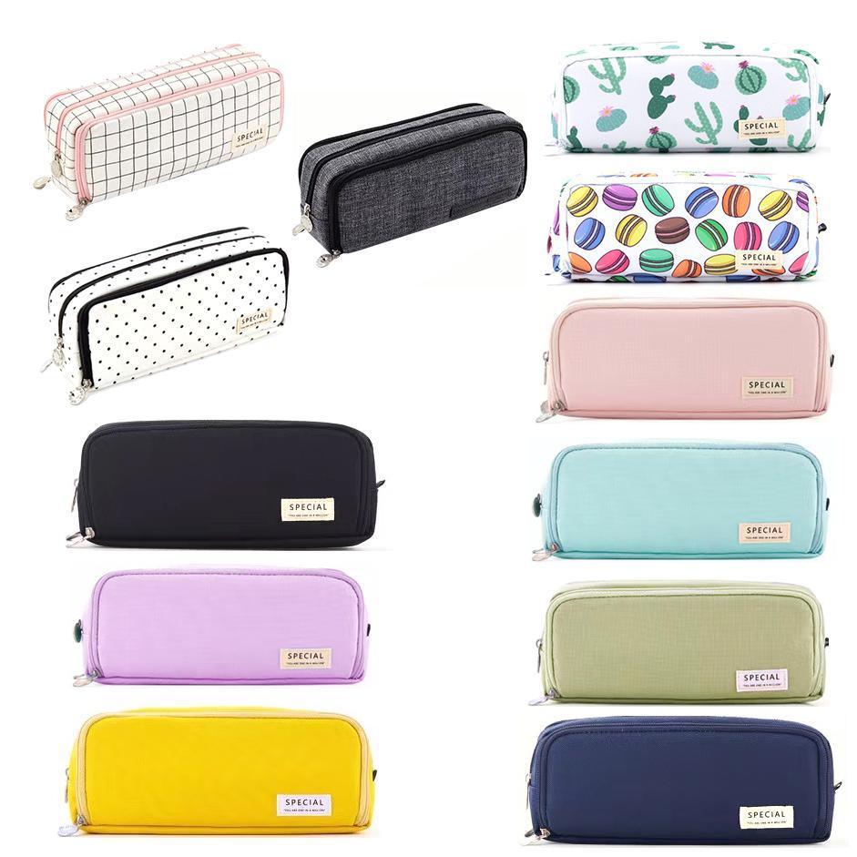 Zipper Pencil Case Large Capacity Storage Bag School Stationery Makeup Organizer - Blue V528-PENCILCASE-BLUE-976514