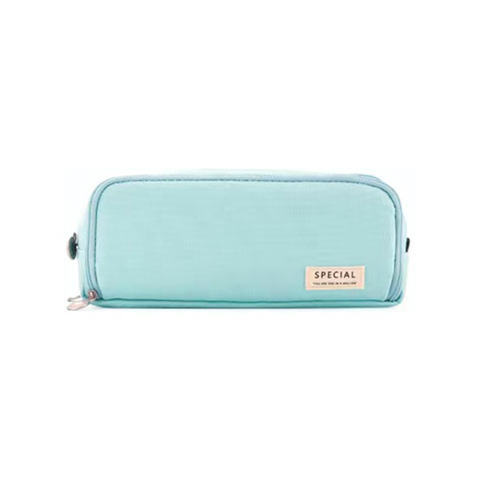 Zipper Pencil Case Large Capacity Storage Bag School Stationery Makeup Organizer - Blue V528-PENCILCASE-BLUE-976514