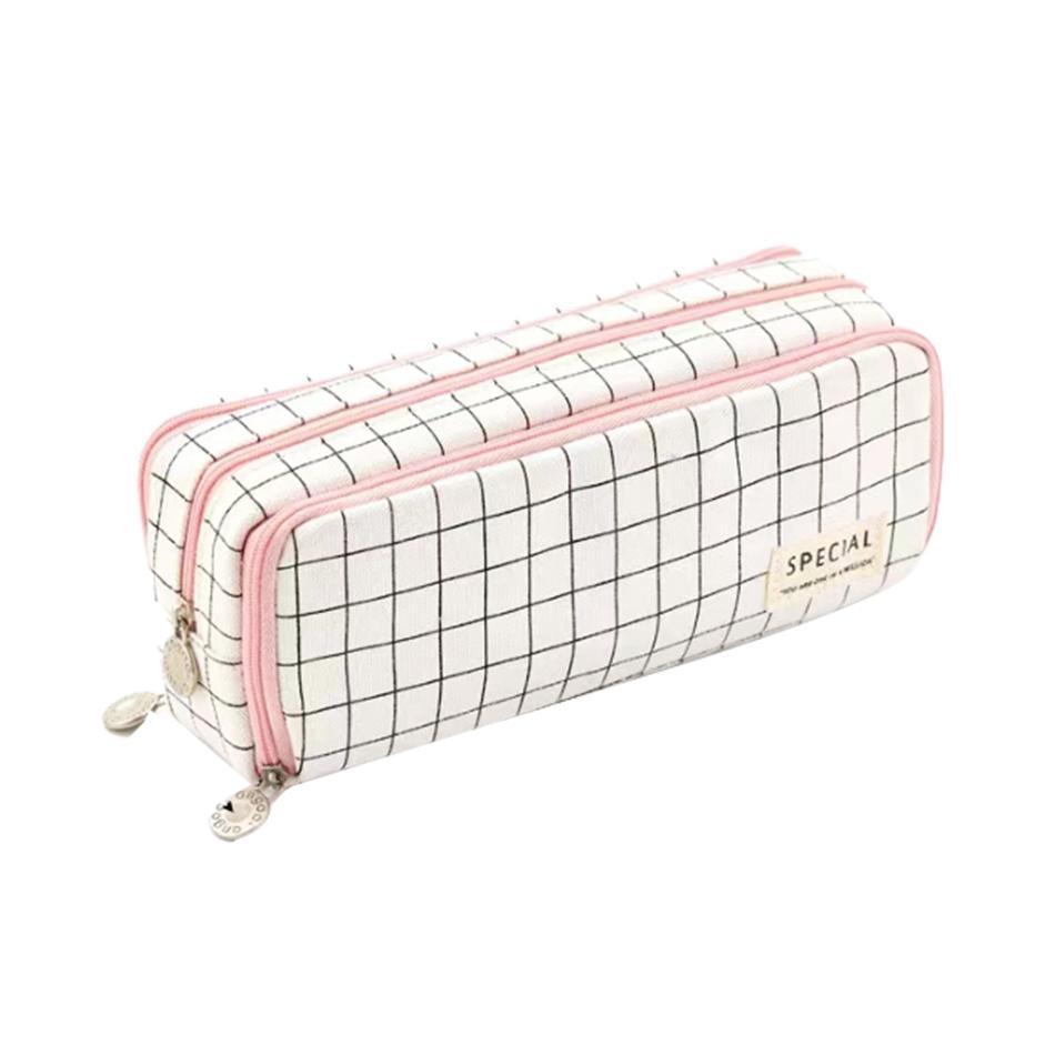 Zipper Pencil Case Large Capacity Storage Bag School Stationery Makeup Organizer - Blue V528-PENCILCASE-BLUE-976514