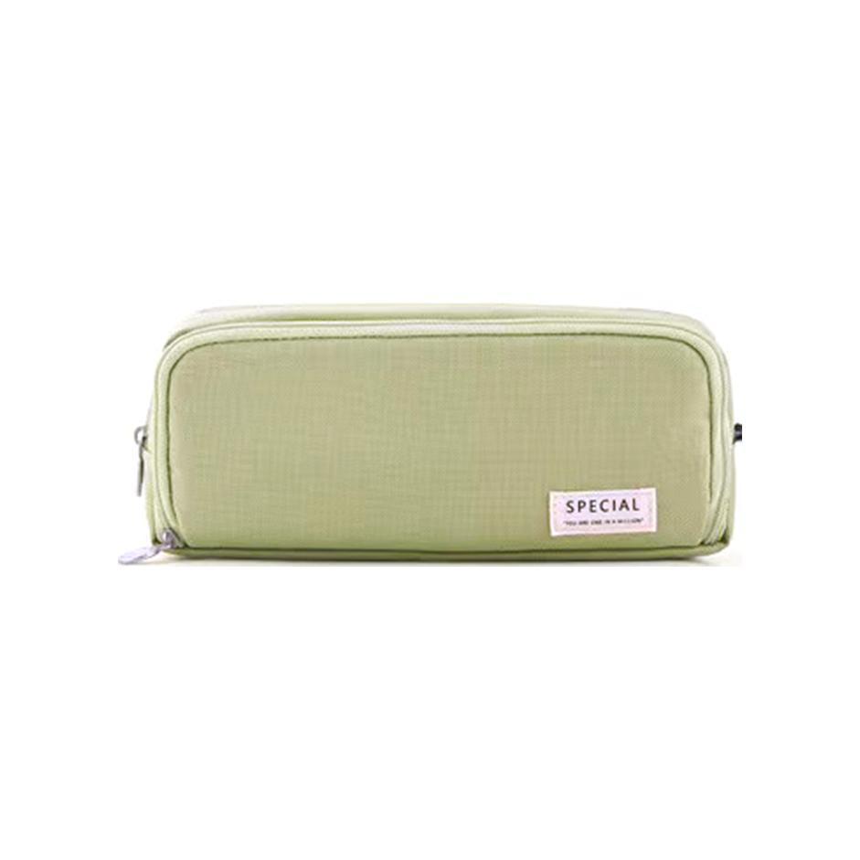 Zipper Pencil Case Large Capacity Storage Bag School Stationery Makeup Organizer - Green V528-PENCILCASE-GREEN-498495