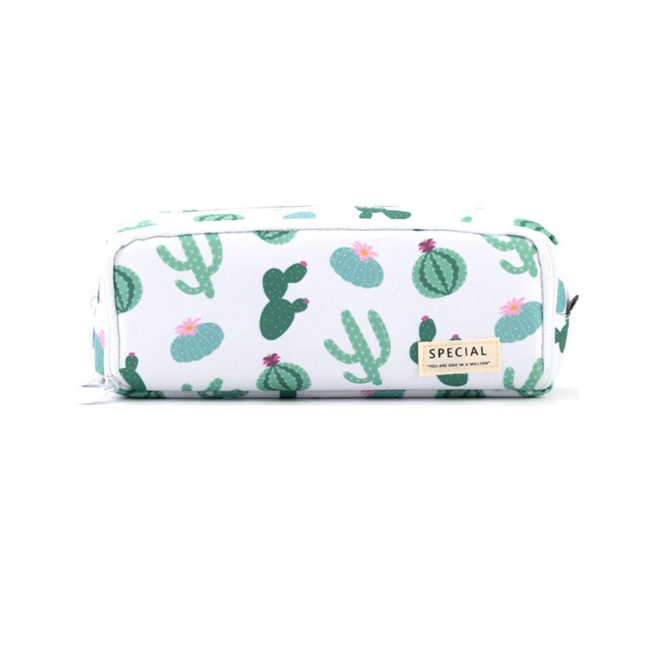 Zipper Pencil Case Large Capacity Storage Bag School Stationery Makeup Organizer - Green V528-PENCILCASE-GREEN-498495