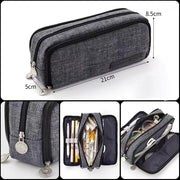 Zipper Pencil Case Large Capacity Storage Bag School Stationery Makeup Organizer - Yellow V528-PENCILCASE-YELLOW-689980