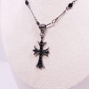 Women Fashion Double Layer Cross Pendant Necklace Retro Casual Sweater Chain V528-PENDANT-CROSS-434035