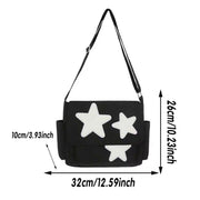 Japanese Style Female Pentagram Crossbody Bag Casual Shoulder Messenger Bag V528-PENTAGRAM-SHOULDER-BAG-BLACK-929909