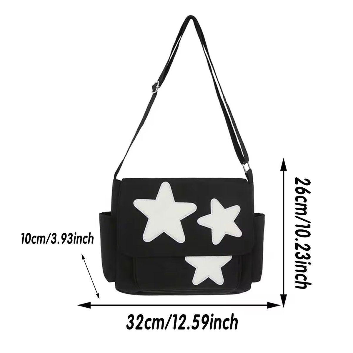 Japanese Style Female Pentagram Crossbody Bag Casual Shoulder Messenger Bag V528-PENTAGRAM-SHOULDER-BAG-BLACK-929909