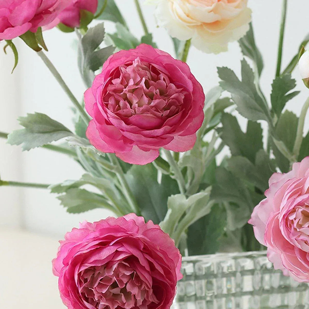 5pcs Artificial Peony Silk Flowers Bouquet Decor Faux Floral Arrangements - Champagne V528-PEONY-5PCS-CHAMPAGNE-691758