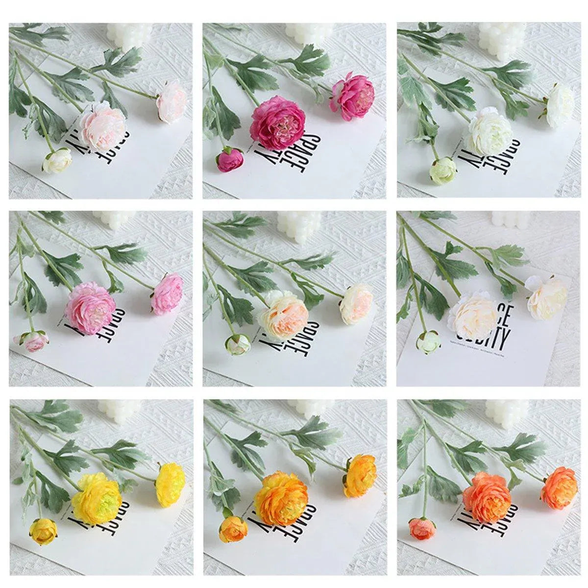 5pcs Artificial Peony Silk Flowers Bouquet Decor Faux Floral Arrangements - Purple Red V528-PEONY-5PCS-PURPLE-RED-790269