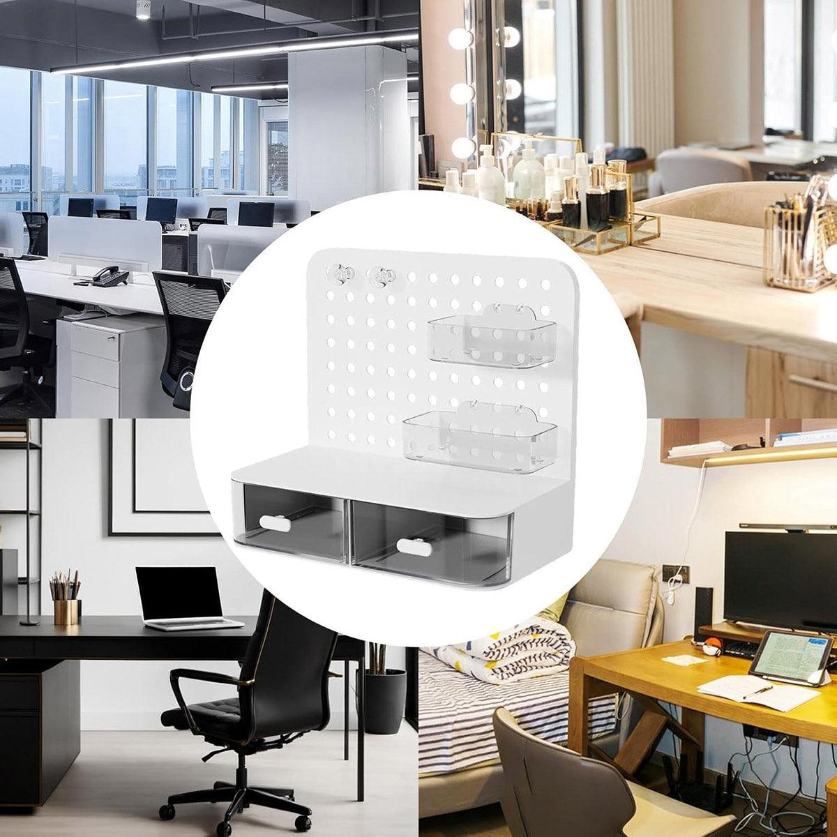 Desktop Storage Box Drawer Organizer Hole Plate Shelf Sub Storage Solution V528-PERFORATED-BOARD-437590