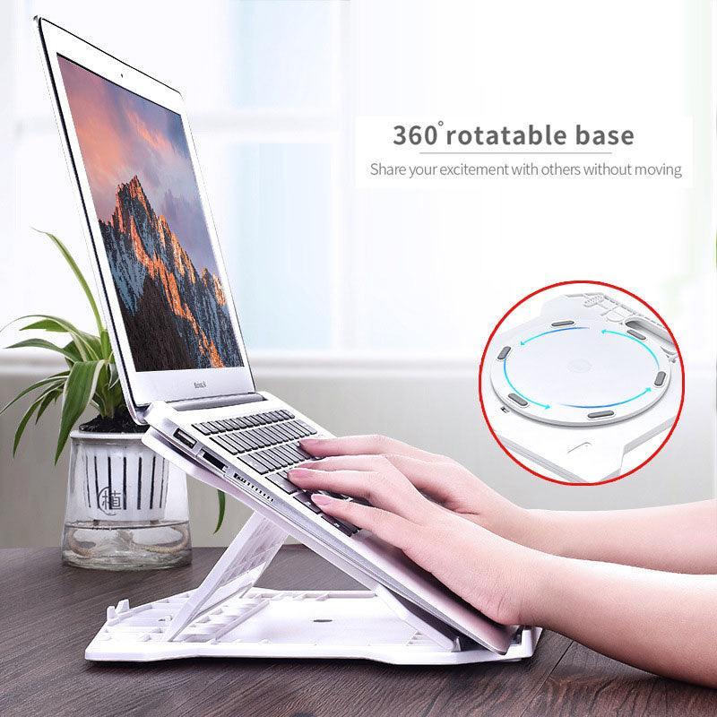 Adjustable Laptop Stand with 360-Degree Base for Desk Riser Home Office Holder - Black V528-PERGONOMIC-ADJUSTABLE75689