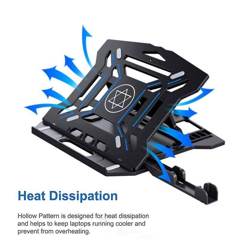 Adjustable Laptop Stand with 360-Degree Base for Desk Riser Home Office Holder - Black V528-PERGONOMIC-ADJUSTABLE75689