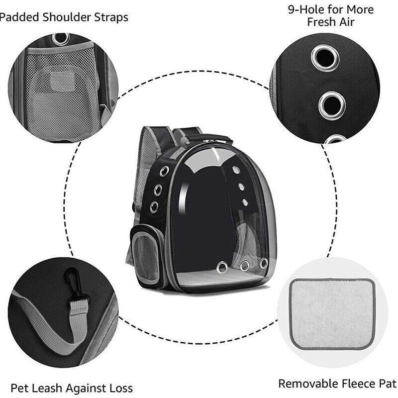 Pet Outdoor Carrier Backpack Cat Dog Puppy Travel Space Capsule Shoulder Bag - Pink V528-PET-BACKPACK-PINK-670178