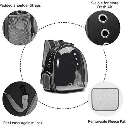 Pet Outdoor Carrier Backpack Cat Dog Puppy Travel Space Capsule Shoulder Bag - Pink V528-PET-BACKPACK-PINK-670178