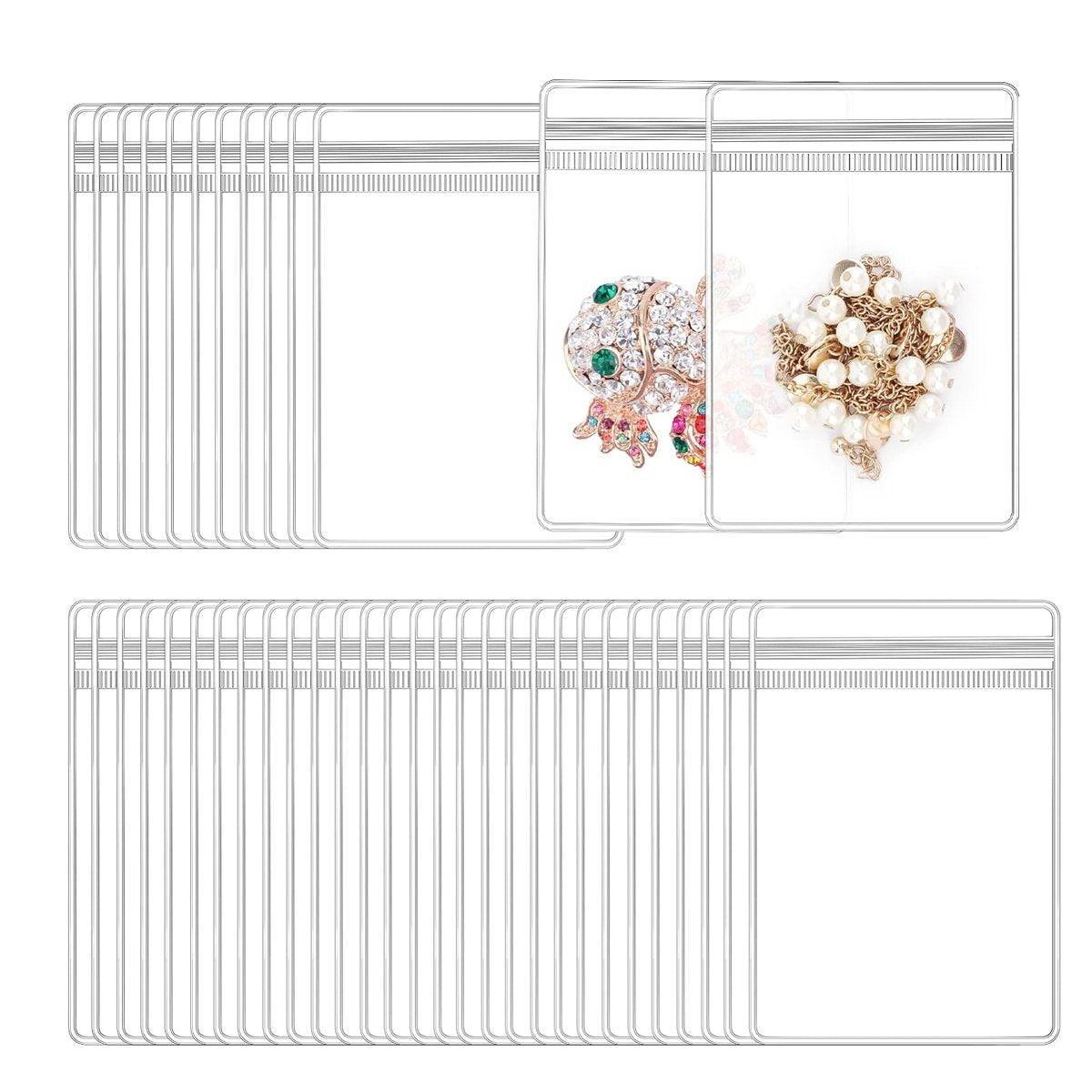 100pcs PVC Self-Sealing Jewelry Bags Anti-Oxidation Storage Dustproof Bags - 6*8cm V528-PET-BAG-100PCS-60-80-618522