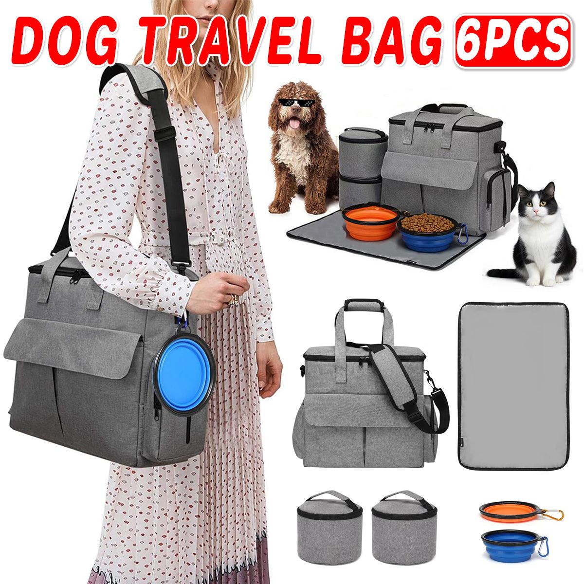 6PCS Pet Travel Outing Backpack Large Capacity Folding Storage Multifunctional V528-PET-BAG-6PCS-GREY-807384