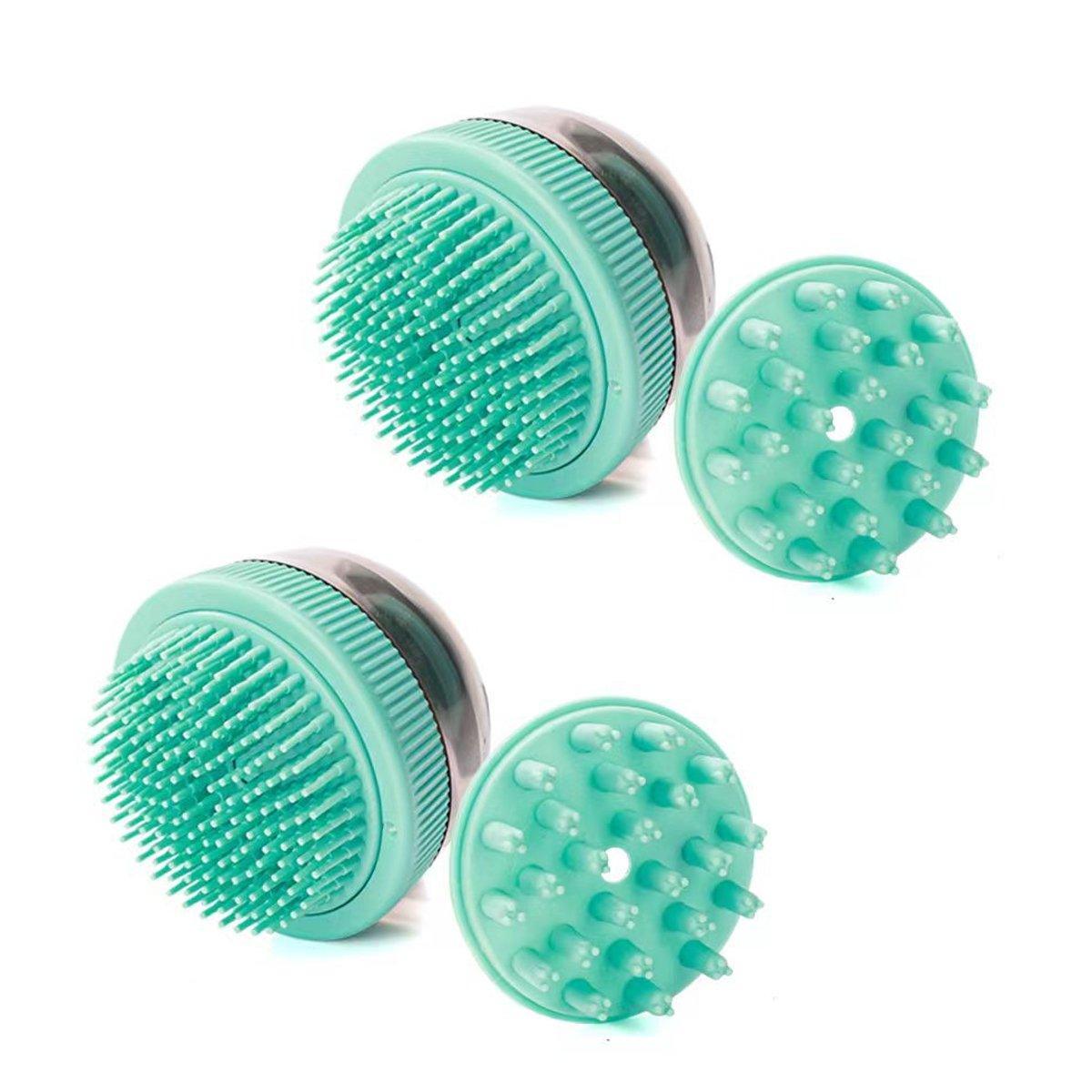 2PCS Pet Cleaning Brush Bath Massage Gel Dispenser Cats Dogs Grooming Tool - Blue V528-PET-BATH-BRUSH-2PCS-BLUE-254205
