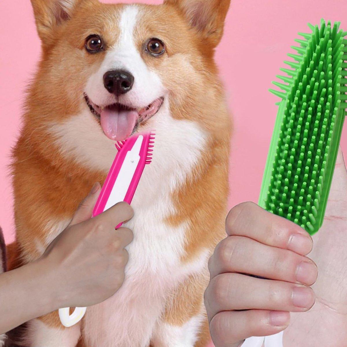 3PCS Pet Hair Remove Brush Car Detailing Brush Portable Dog Rubber Massage Brush V528-PET-BATH-COMB-3PCS-465829